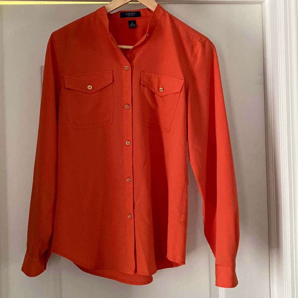 Chaps Size S Deep Orange Blouse